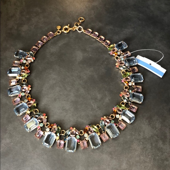 J.Crew cluster Drop Stone Necklace in Blue - Picture 2 of 2